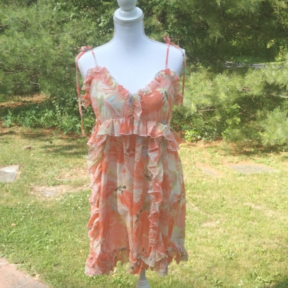 Buffalo David Bitton "On The List" Floral Ruffled Mini Dress